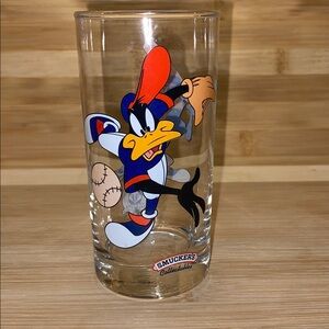 Vintage 1996 Smucker‘s Collectibles Looney Tunes Daffy Duck Baseball Glass